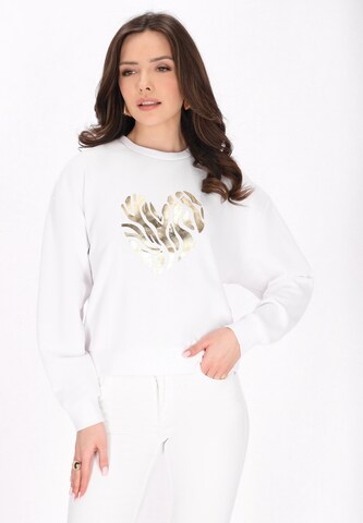 faina - Sweatshirt 'Fashion Look' em branco: frente