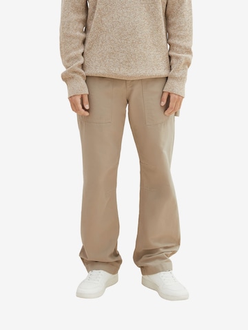 TOM TAILOR DENIM Loose fit Pants in Beige: front