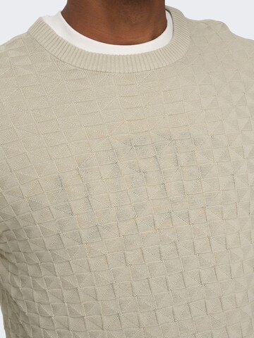 Only & Sons Sweater 'Kalle' in Beige