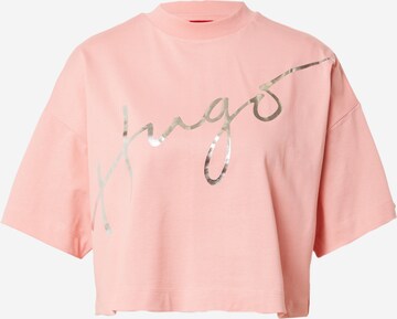 rozā HUGO T-Krekls: no priekšpuses