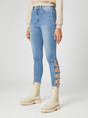Hoermanseder x About You Skinny Jeans 'Fleur' in Blue: front
