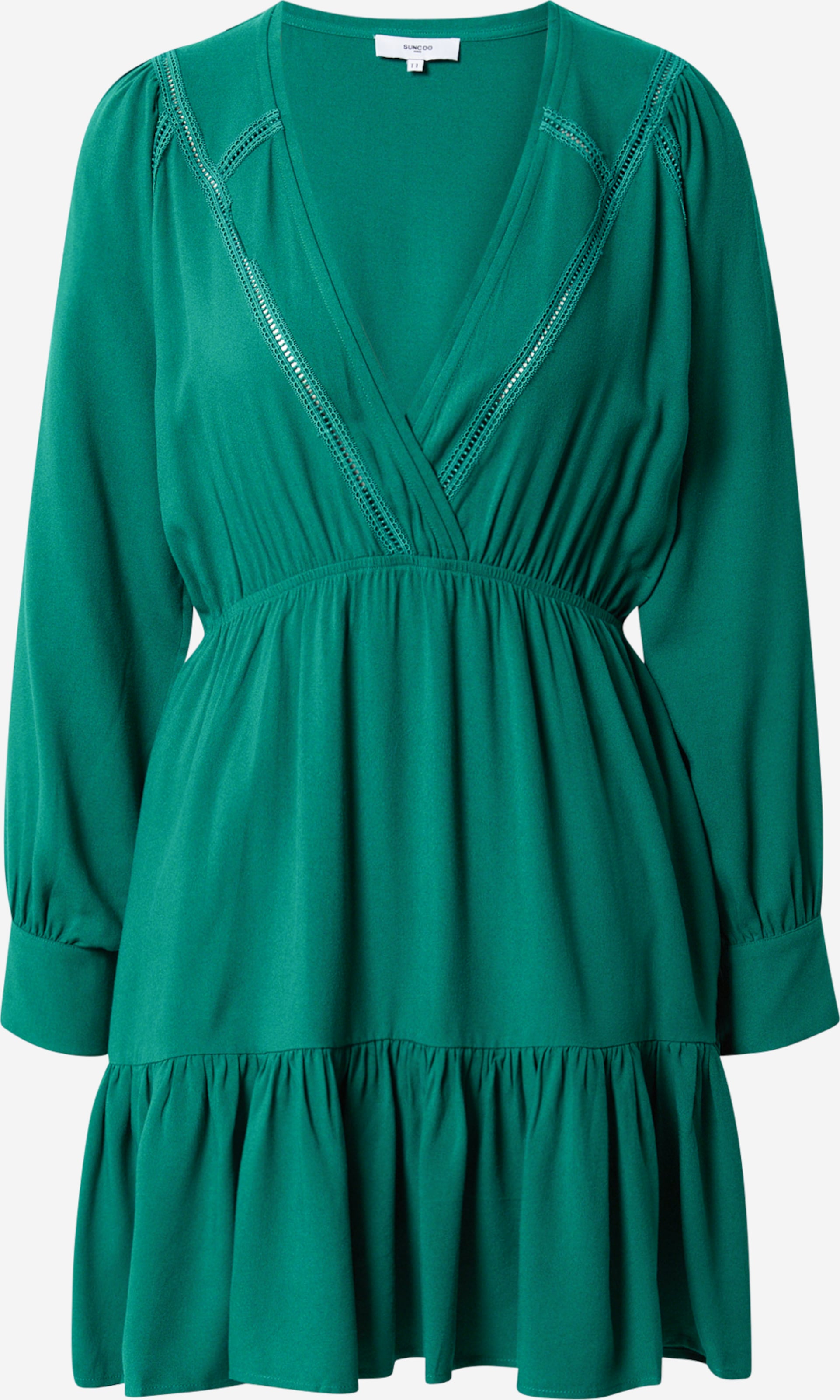Suncoo Dress 'CARA' female green plain colored size XS