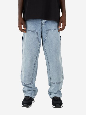 FAMILY 1ST FAMILY 4EVER Wide Leg Jeans 'Hard Working' i blå: forside