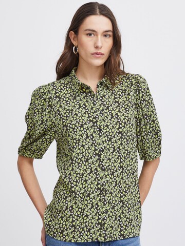 ICHI Bluse ' Aya ' in Grün: Vorderseite