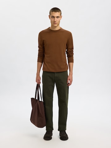 Pull-over 'SLHTRAY' SELECTED en marron