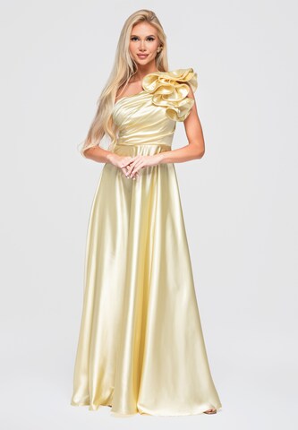 Ombre Abendkleid in Gelb: Vorderseite