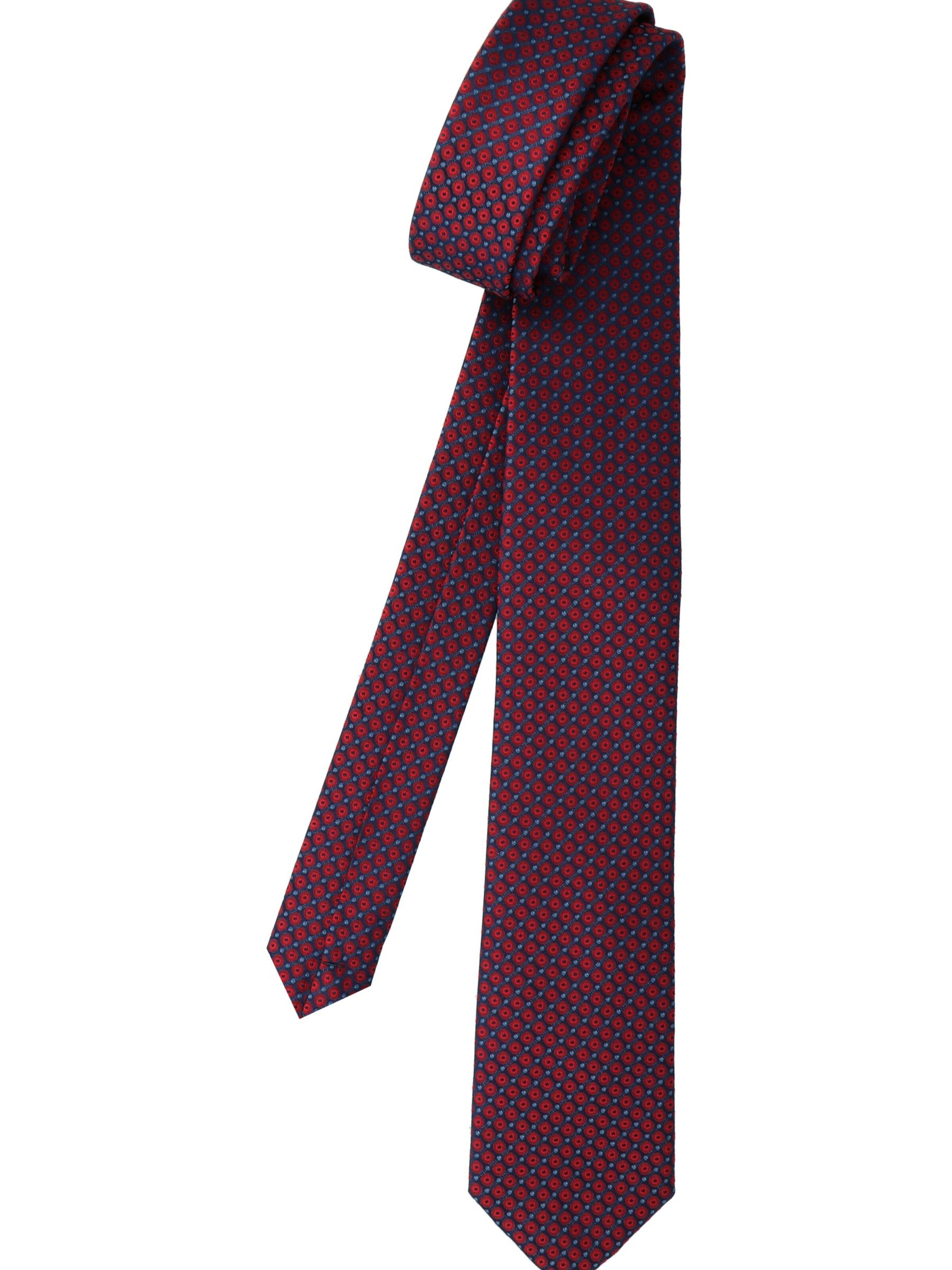 WILLEN Tie 'Kleinmuster Marine' in Red