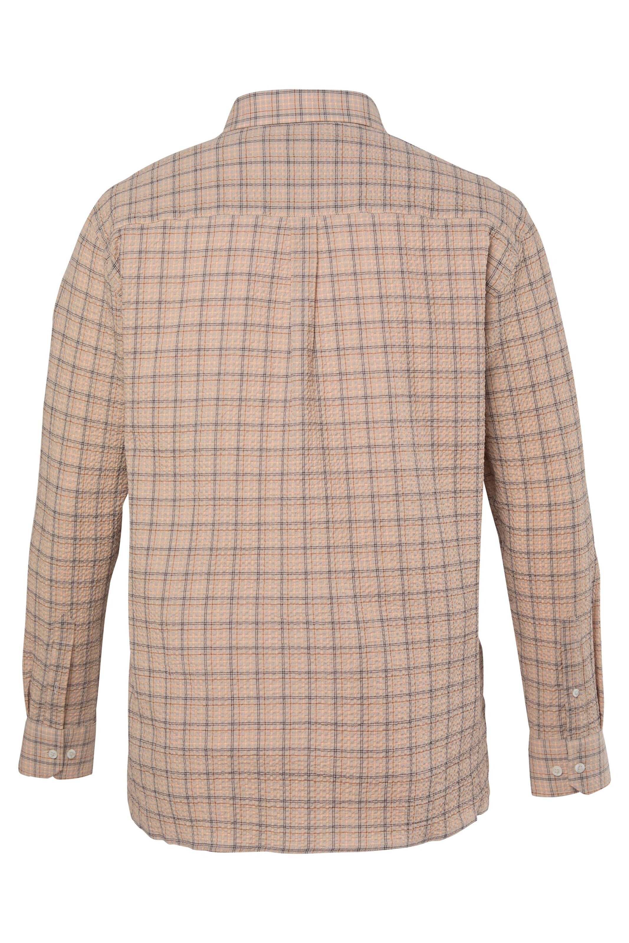 Men Plus Comfort fit Button Up Shirt in Beige