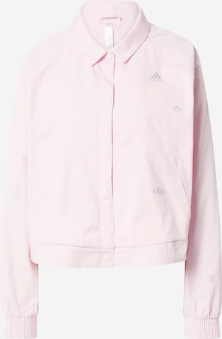 ADIDAS SPORTSWEAR Athletic Jacket 'Track Top With Healing Crystals Inspired Graphics' in Pink: front