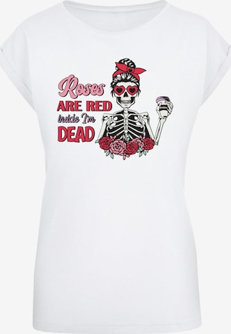 F4NT4STIC T-Shirt 'Anti Valentinstag Roses Are Red' in Weiß: Vorderseite