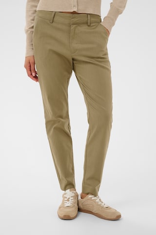 Kaffe Slim fit Chino trousers 'KAlea' in Green: front