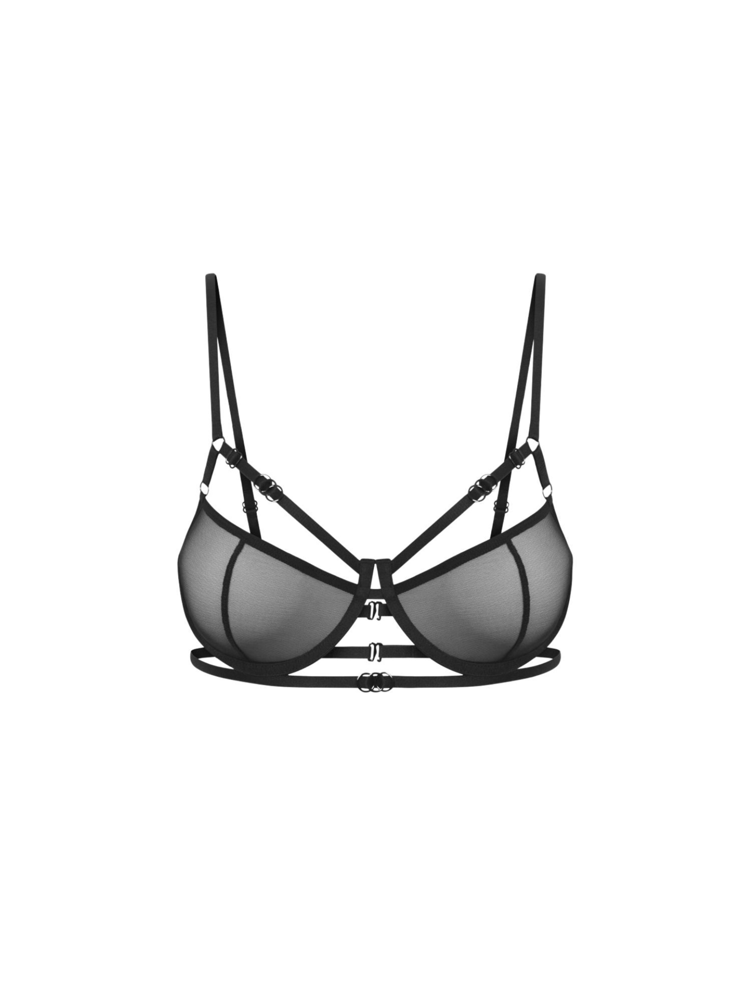 PROMEES Balconette Bra 'mimi' in Black: front