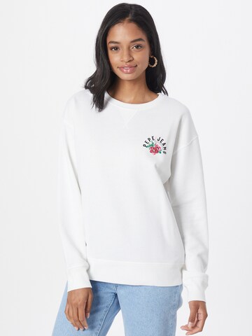 Pepe Jeans Sweatshirt 'POP' in White: front