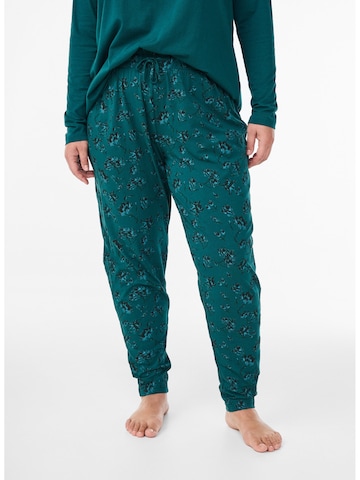 Pantalon de pyjama 'Mdana' Zizzi en vert : devant