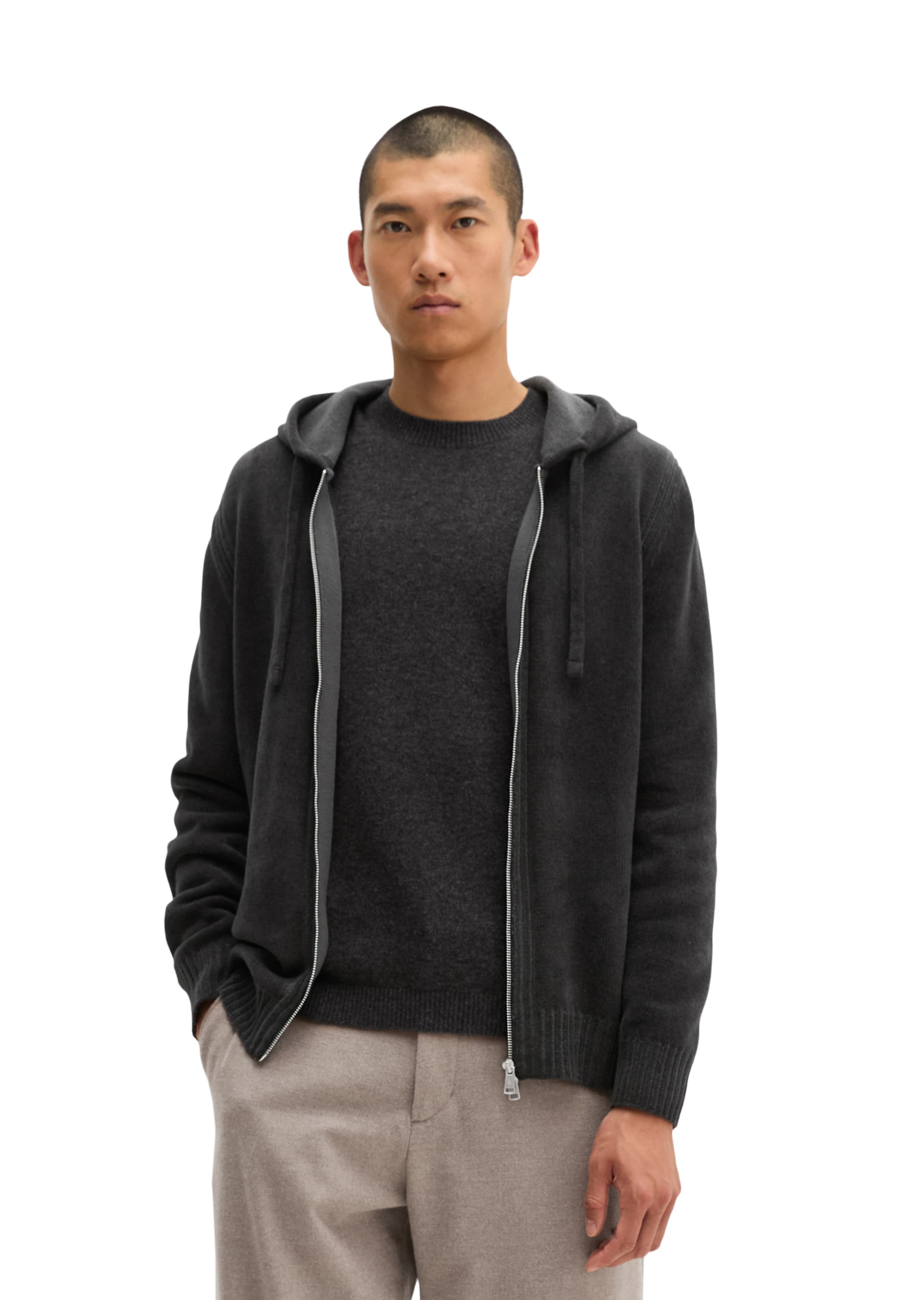 Marc O'Polo Knit Cardigan in Grey: front