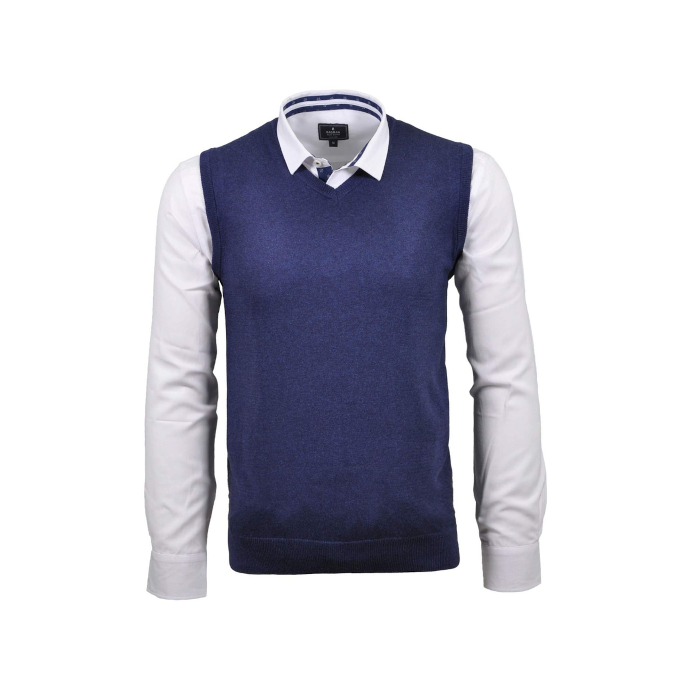 Canottiera di Ragman in blu: frontale