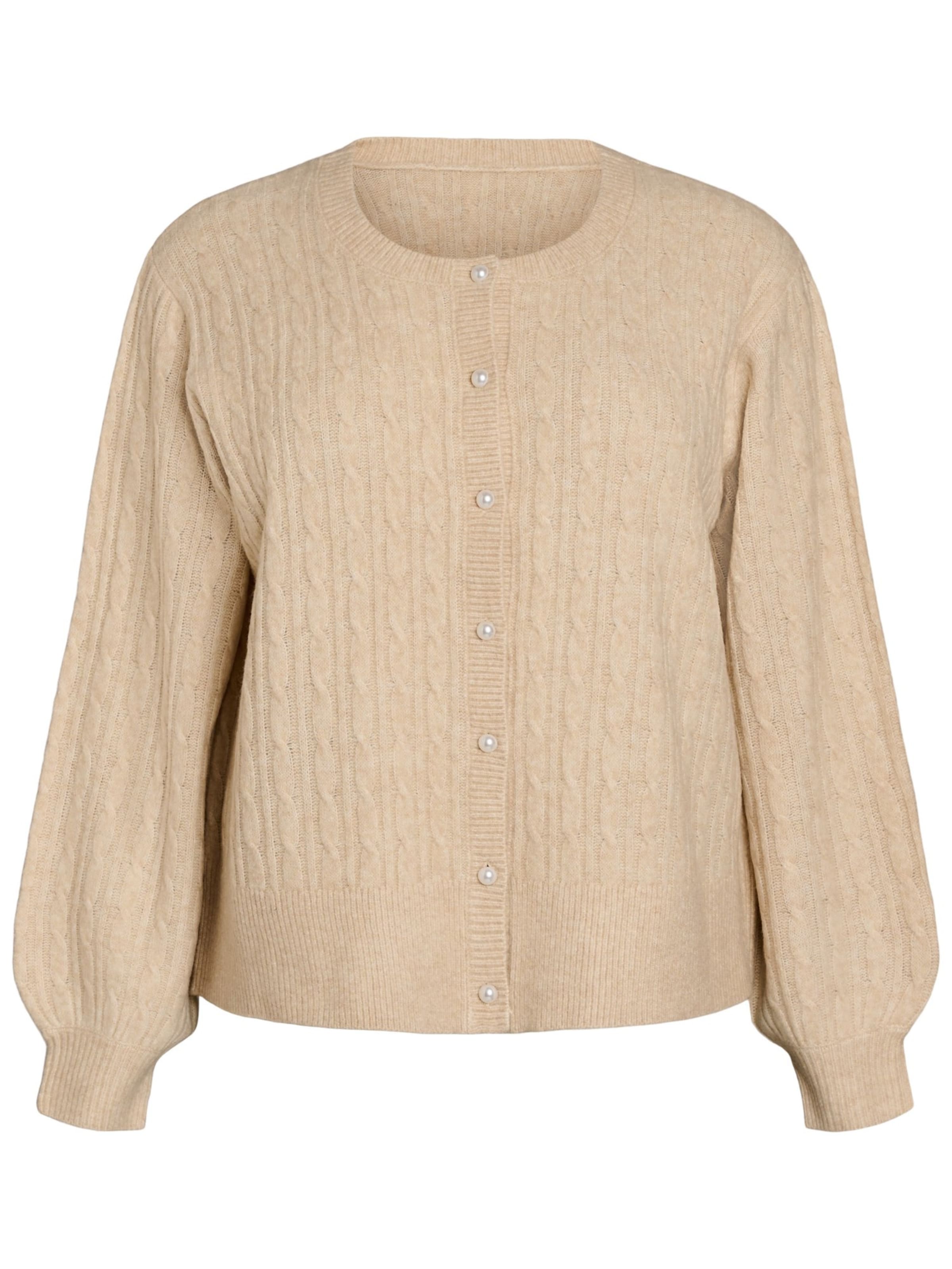 Zizzi - Cárdigan 'MCOMFY CABLE' en beige: frente