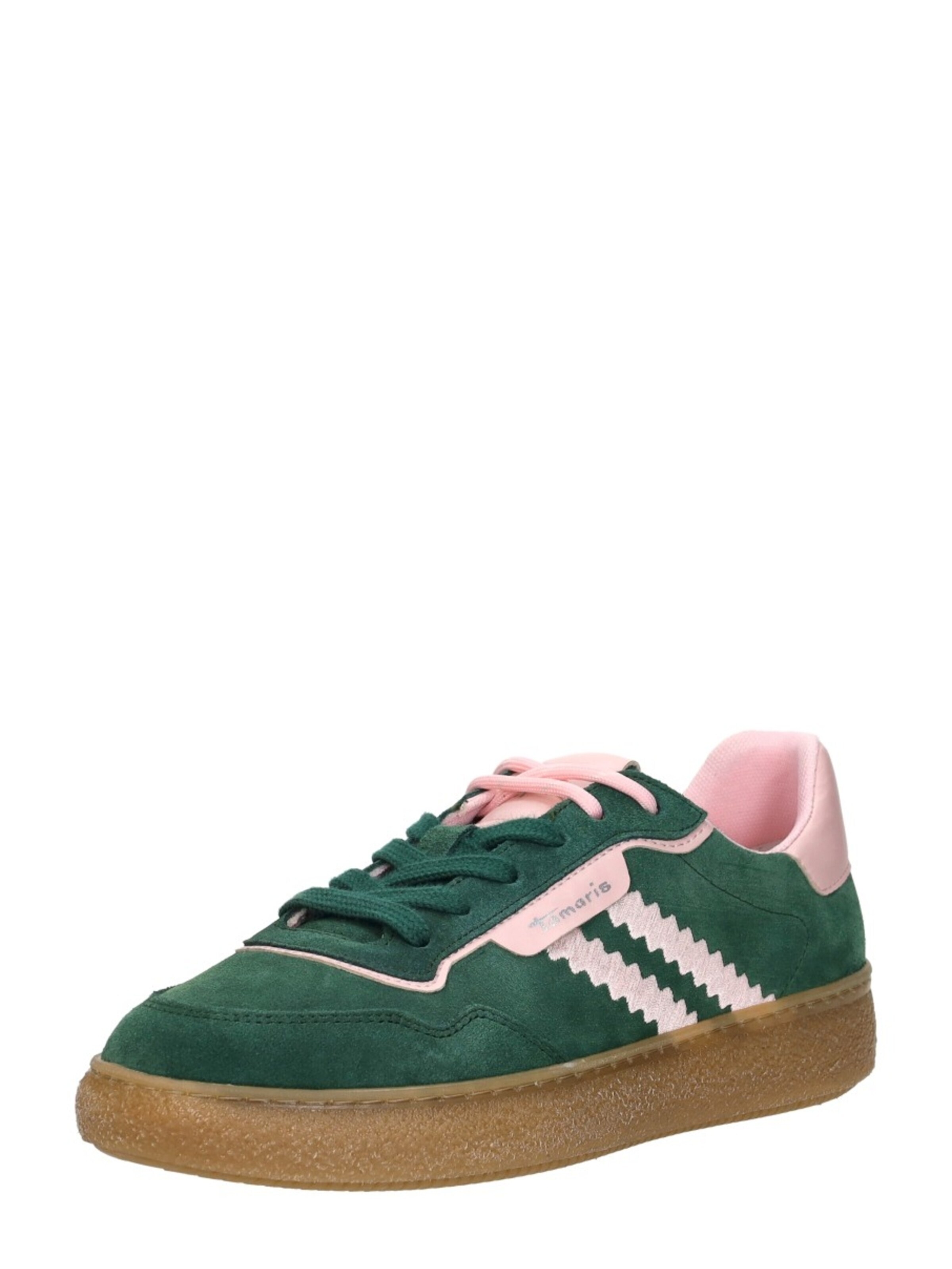 Tamaris Sportieve veterschoen 'Sneakers Laag' in Groen