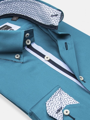 Slim fit Camicia business 'Roma Iconic Satin Man Shirt White' di 7Camicie in verde