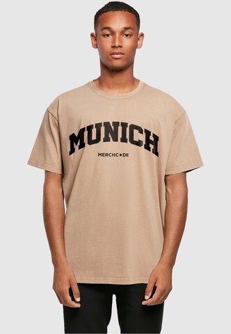 Merchcode T-Shirt 'Munich' in Beige: predná strana