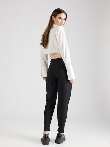 TAIFUN Slim fit Pleated Pants in Black