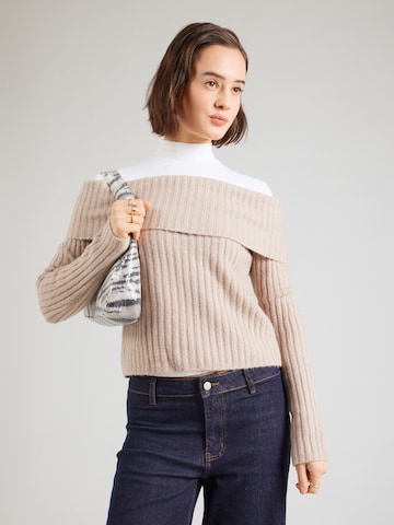 Abercrombie & Fitch Пуловер в кафяво: отпред