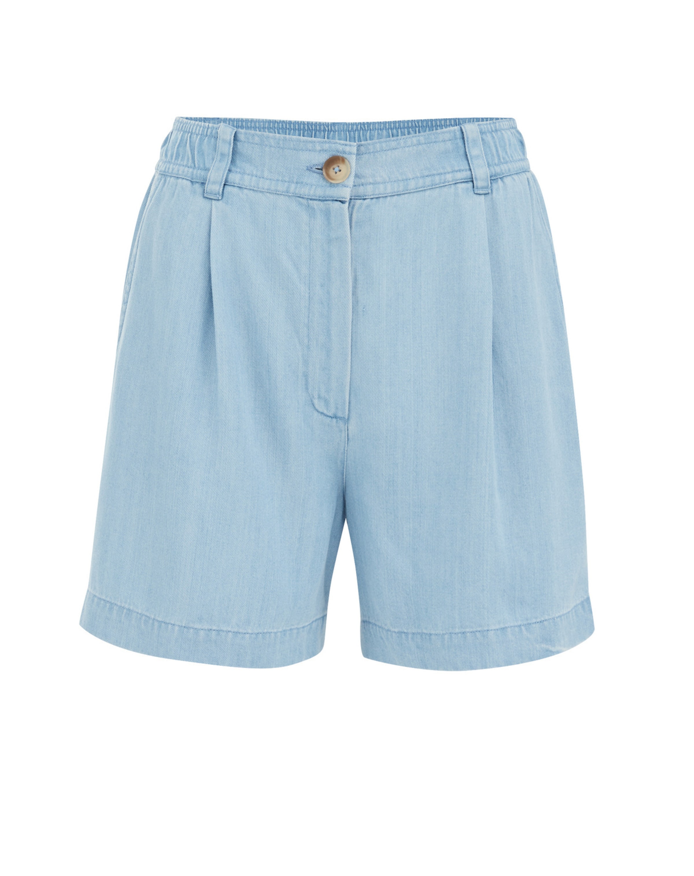 Largi Pantaloni cu cute de la WE Fashion pe albastru: față