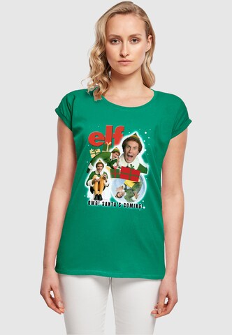 ABSOLUTE CULT Shirt 'Elf - Collage' in Groen: voorkant