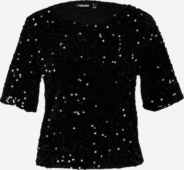 Camicia da donna 'Kam' di PIECES in nero: frontale