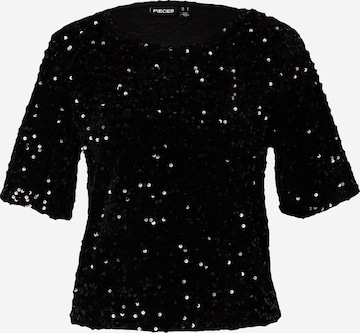 PIECES - Blusa 'Kam' en negro: frente