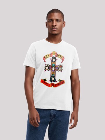 T-Shirt 'Guns 'n' Roses Appetite For Destruction' F4NT4STIC en blanc : devant