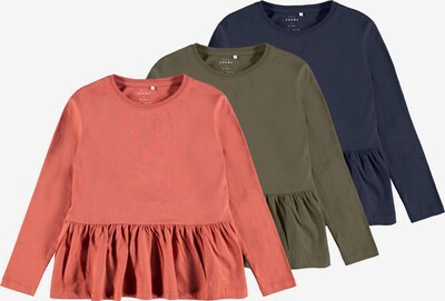 Tricou 'Vidaisy' NAME IT pe bleumarin / kaki / roșu pepene, Vizualizare produs