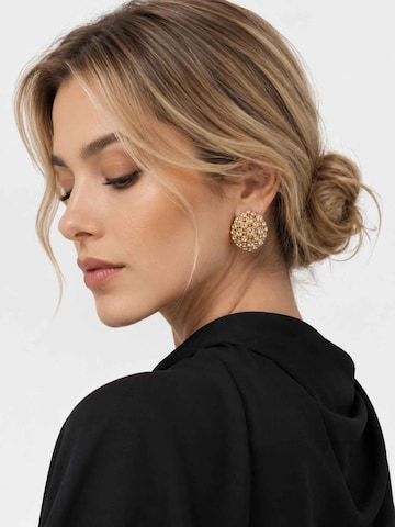 RteRme Náušnice 'Corisande Gold Cubic Zirconia Statement Earrings' – zlatá