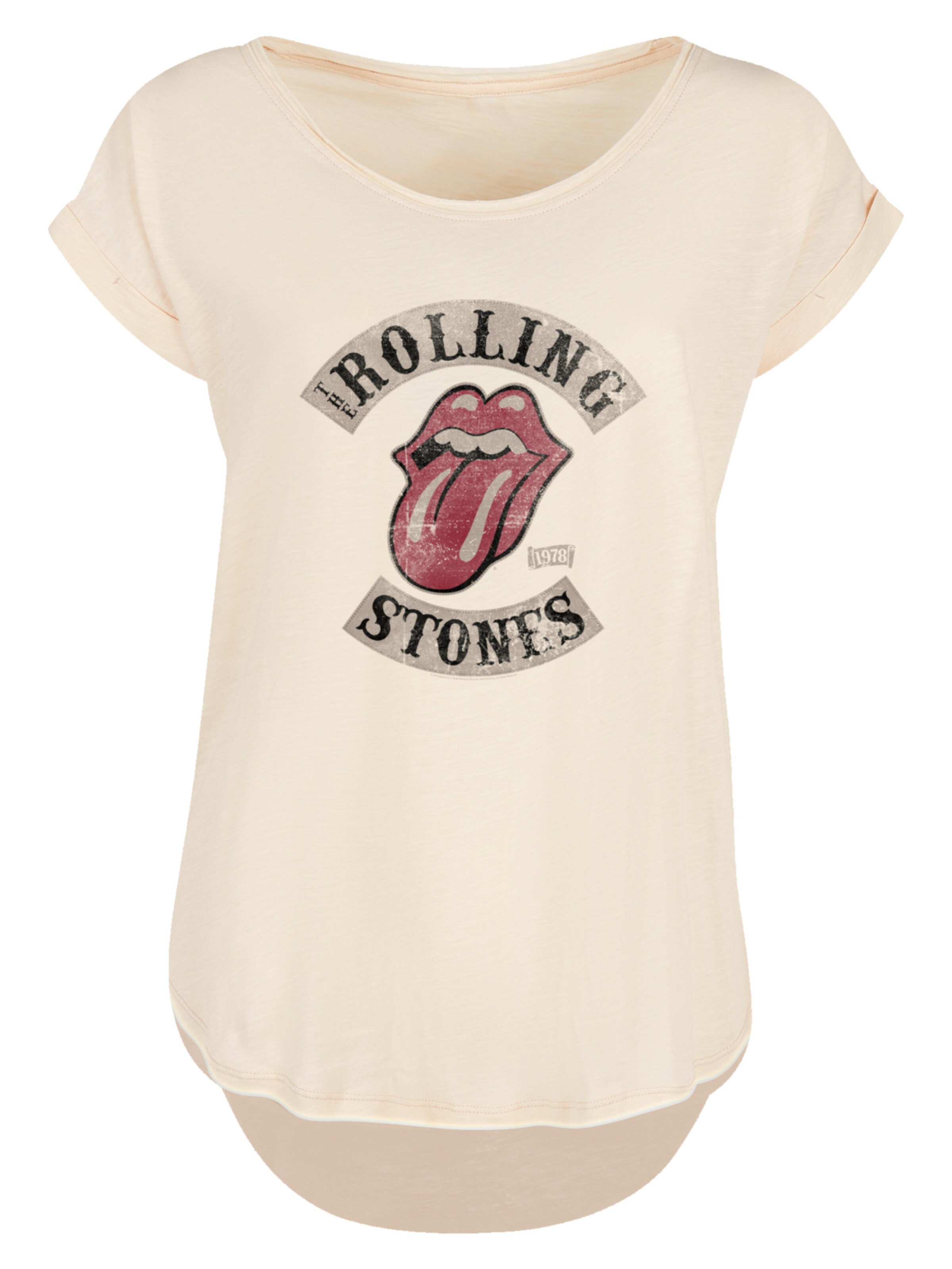F4NT4STIC Shirt 'The Rolling Stones Tour '78' in Beige: voorkant