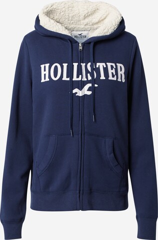 HOLLISTER Zip-Up Hoodie 'TECH CORE' in Blue: front