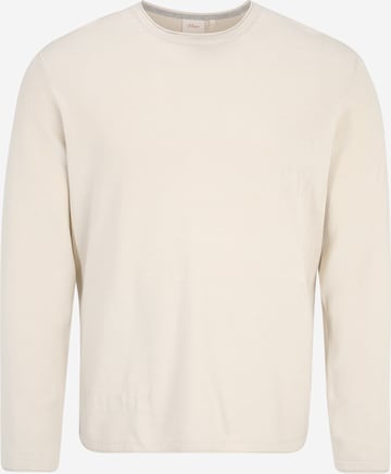 s.Oliver Men Big Sizes Sweater in Beige: front