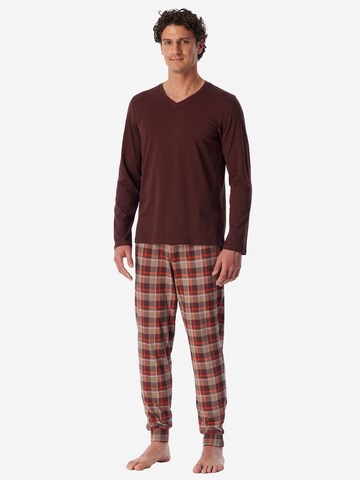 SCHIESSER Long Pajamas ' Casual Essentials ' in Beige: front