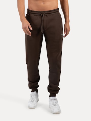 Effilé Pantalon Smilodox en marron : devant