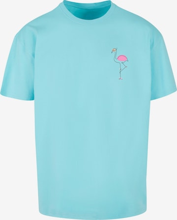 Merchcode T-Shirt 'Flamingo' in Blau: predná strana