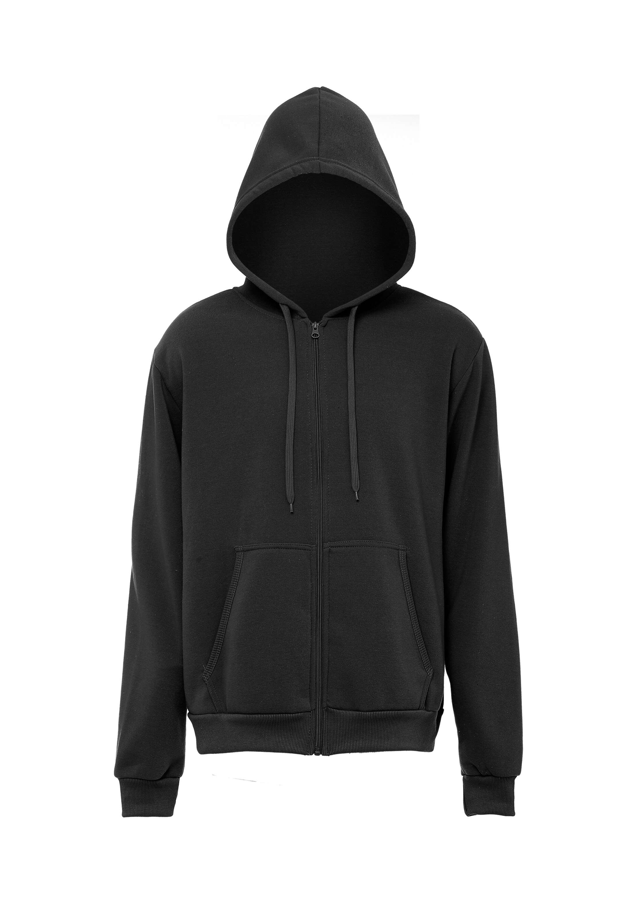 ALEKO Zip-Up Hoodie in Black: front