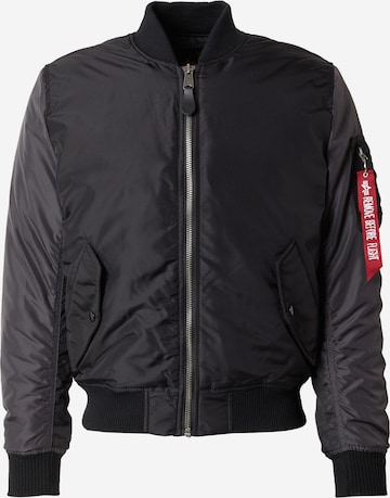 ALPHA INDUSTRIES Välikausitakki 'MA-1' värissä musta: etupuoli