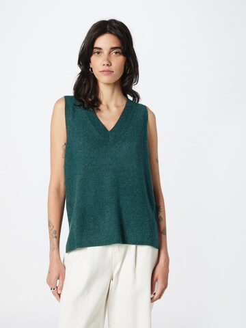 VILA Knitted Vest 'Ril' in Green: front