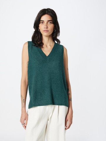 VILA Knitted Vest 'Ril' in Green: front