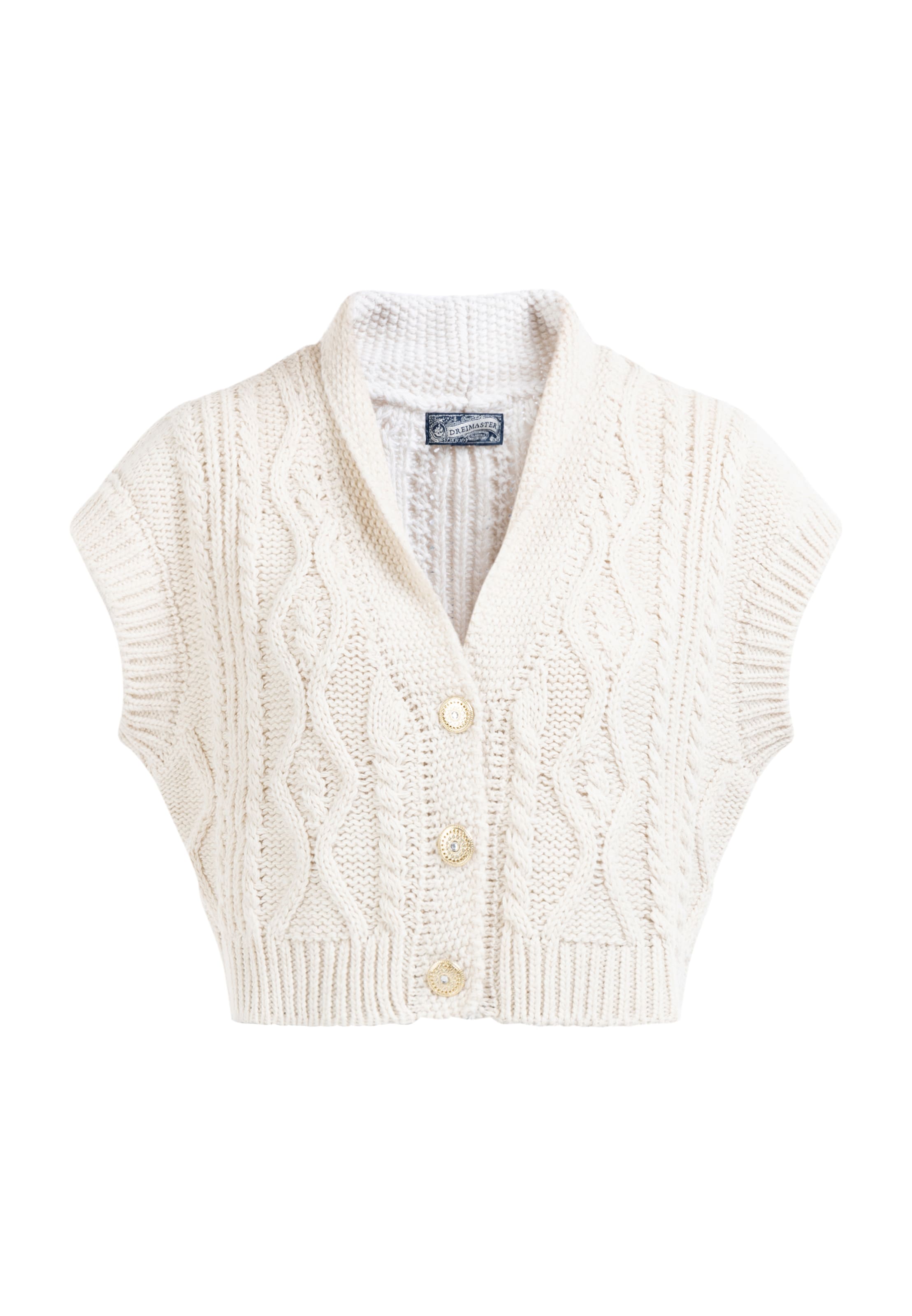 DreiMaster Vintage - Chaleco de punto en blanco: frente