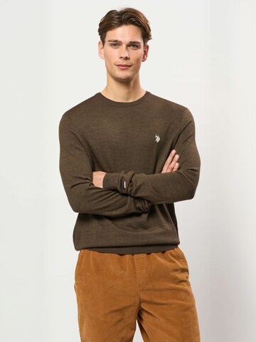 U.S. POLO ASSN. Pullover ' UMKent ' i brun: forside