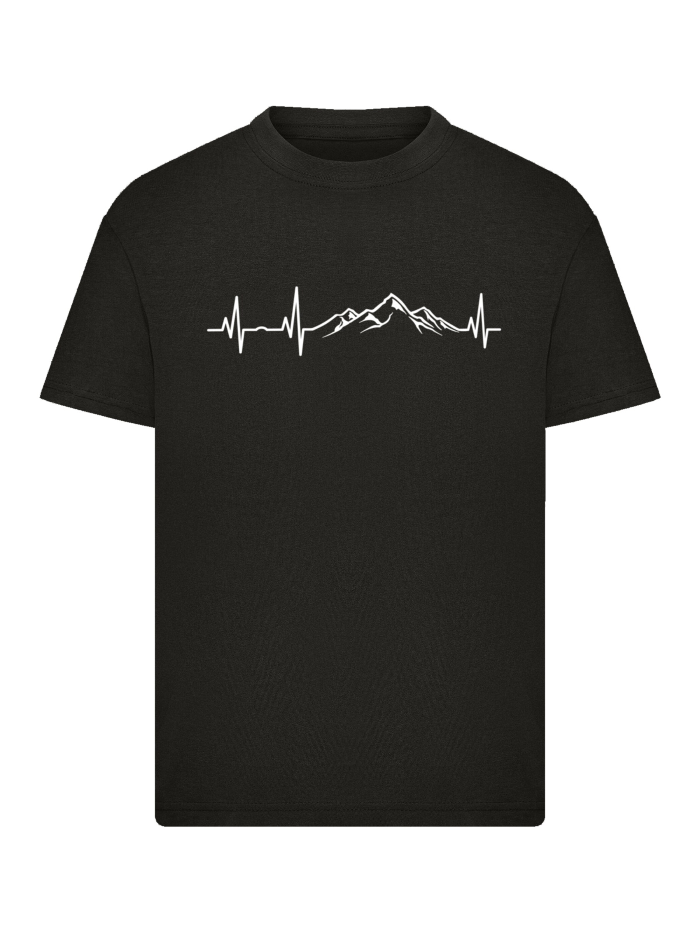 F4NT4STIC Shirt 'Mountain Heartbeat' in Black: front