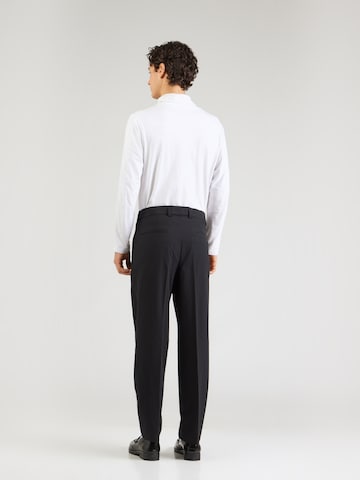 HUGO Regular Trousers with creases 'Theodor' in Black