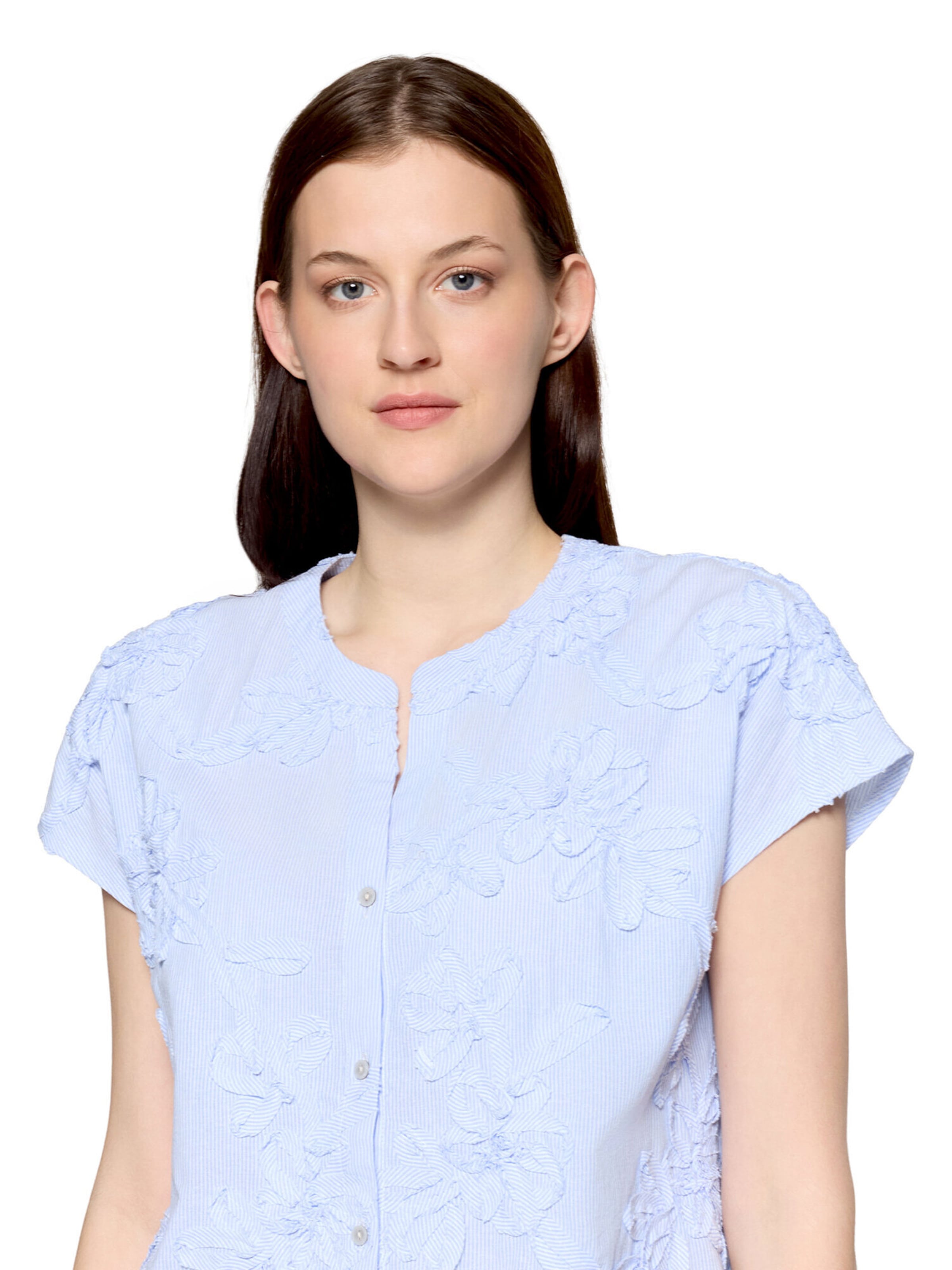 Betty & Co Hemdbluse mit Stickerei in Weiß