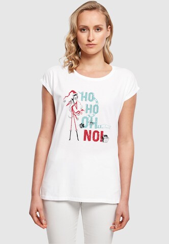 ABSOLUTE CULT Shirt 'The Nightmare Before Christmas - Ho Ho No' in Wit: voorkant