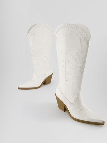 Bershka Cowboy Boots in White